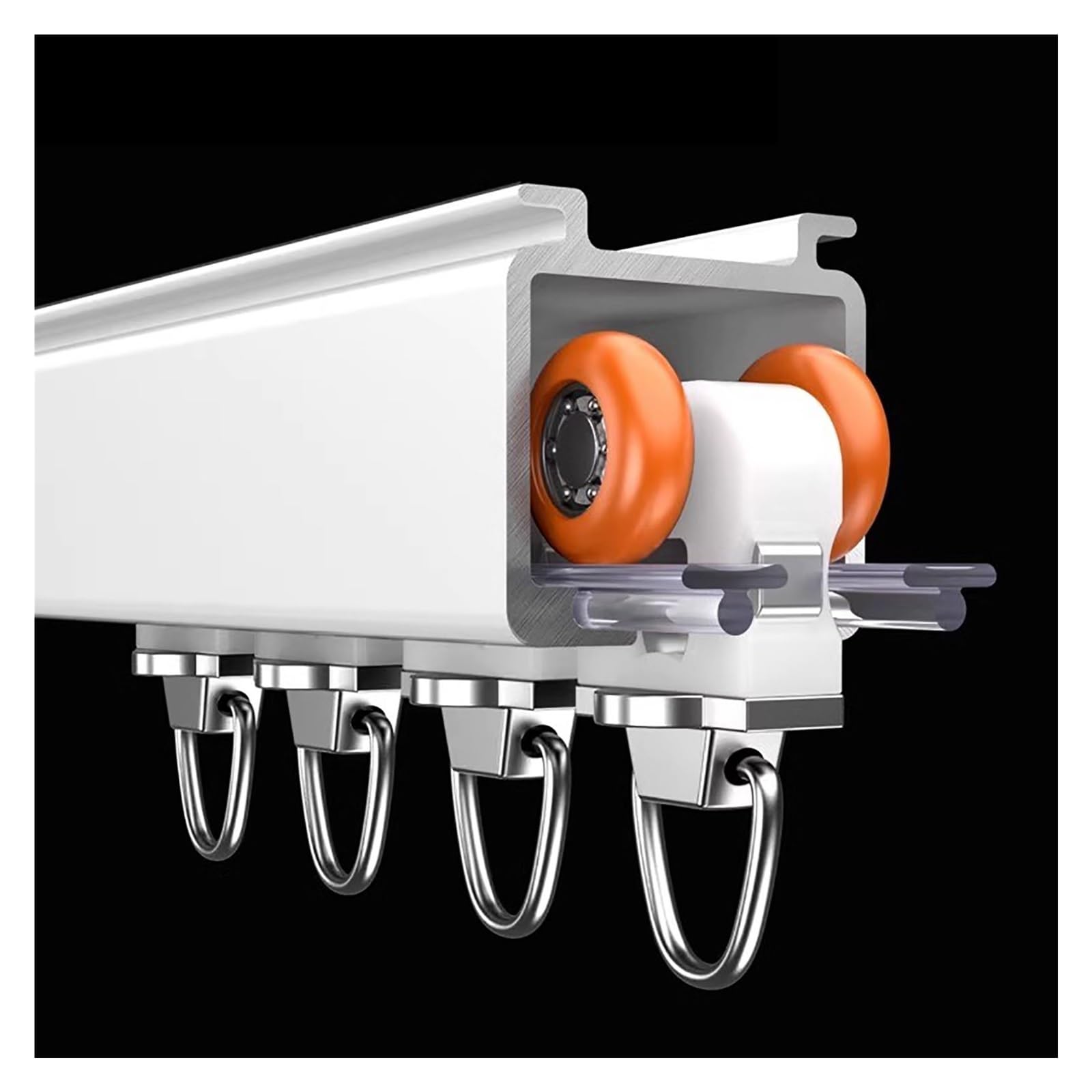 JYHHCYS Curtain Ceiling Track White, Privacy Curtains Rail Room Divider Rod Heavy Duty Curtain Track System, 20 18 16 14 12 10 8 6ft, Balcony/Living Room/Bedroom (Size : 23ft/7m/276in)