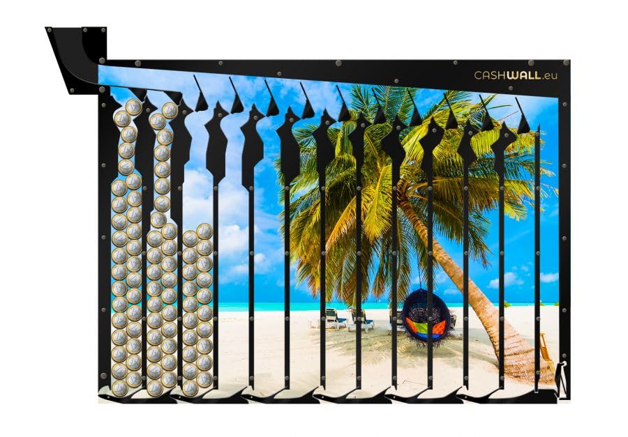 Cashwall - Tirelire murale pour toute l'année - 365 € d'épargne - 1 euro - Challenge d'économies d'argent - Tirelire ne pas ouvrir - Paiement avec...