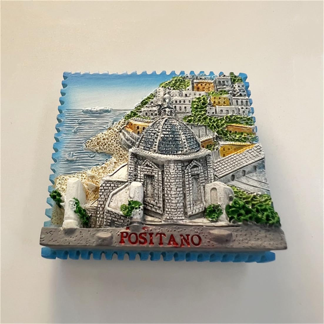Calamita 3D Isola Di Capri Con Napoli, Italia: Souvenir Magnetico In Resina Per Frigorifero, Regalo Da Viaggio Originale, Dimensioni 7,2x7,7 Cm - 2