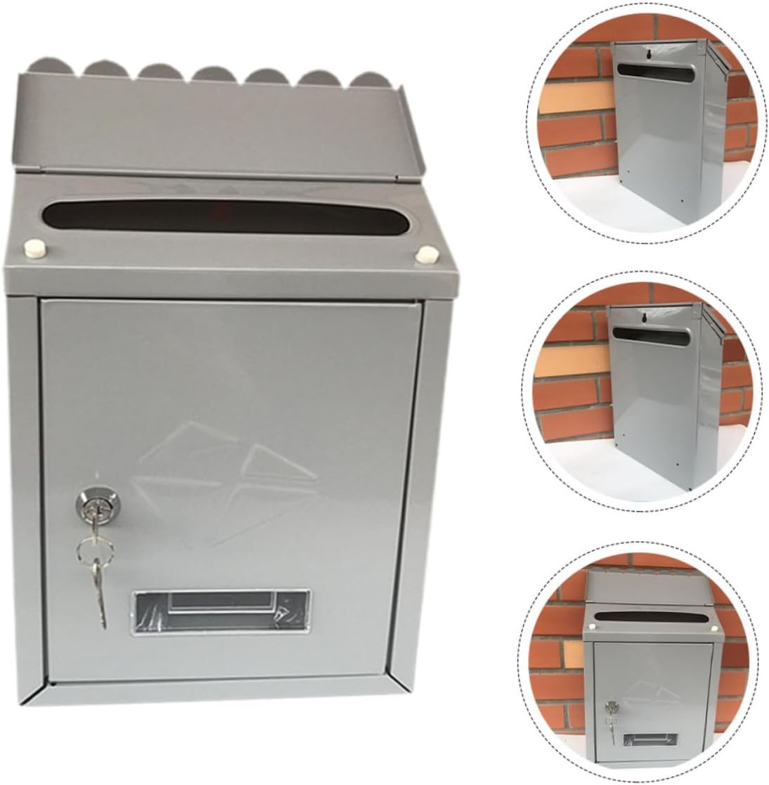 Artibetter Wall Mount Locked Mailbox Vintage Letter Box for Outdoor Use Design for Envelopes and Newspapers for Home and Garden Decor