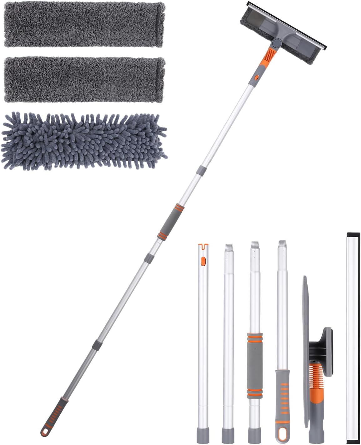 MOPUP Fensterwischer 3,2m Mit Verlängerung - 2-in-1 Duschwischer Mit Mikrofaser & Gummischaber