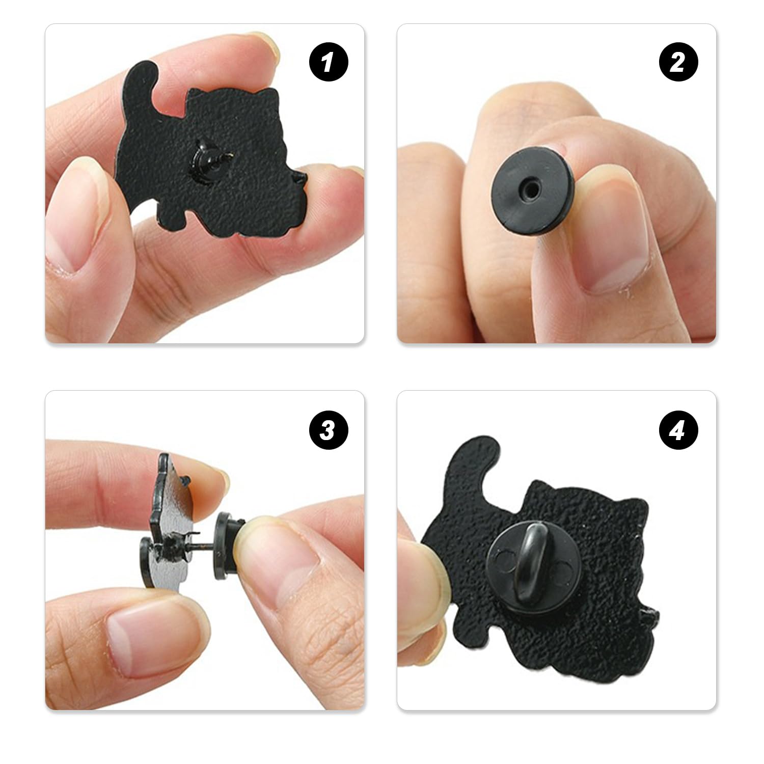 50 Pz Gomma Spille Schienali Farfalla Frizione Tolare Distintivo Indietro Sostuzione A Forma Di Stella Spilla Spille Di Bloccaggio Cravatta Risvolto - Foto 4