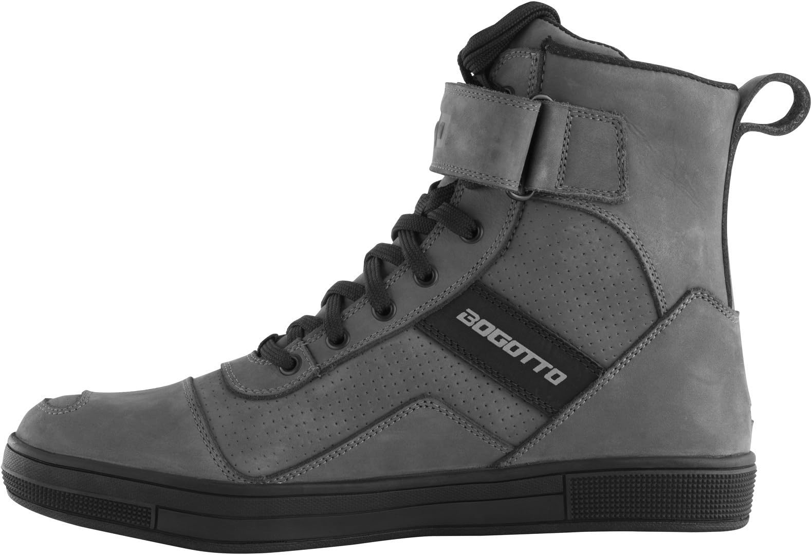 Bogotto Denton perforierte wasserdichte Motorrad Schuhe, grau, 38 | Wasserdicht