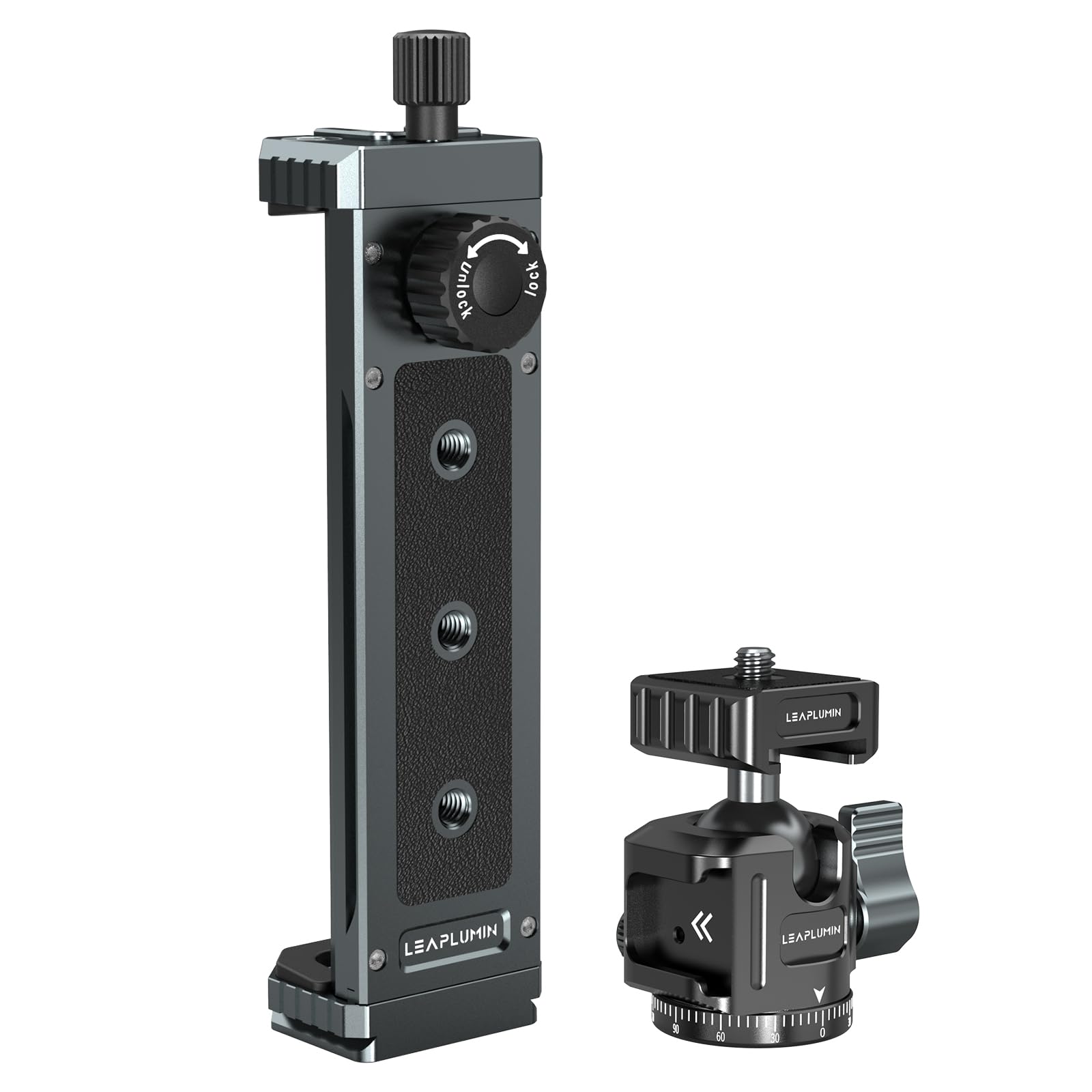 Leaplumin Tripod Mount Adapter with Ball Head, Aluminum Tripod Mount Holder for Tablet,Tablet Tripod Mount with 1/4" Screw,Universal Tripod Mount for iPad Mini,Compatible with 4.7"-12.9" Most Tablet