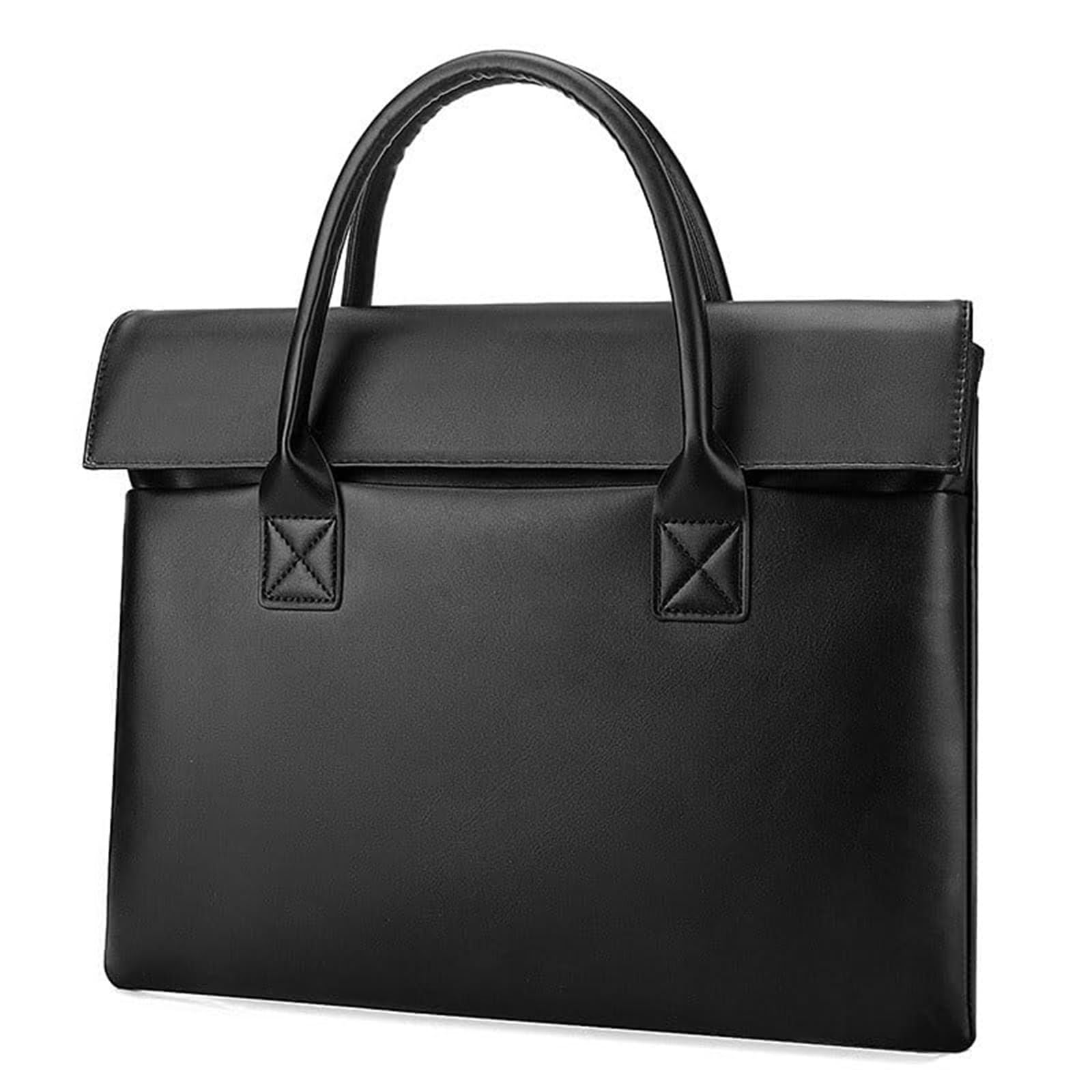 borsa pc Valigetta in pelle for uomo donna adatta for laptop da 14 pollici | Custodia for documenti di lavoro d'ufficio for avvocati d'affari professionisti