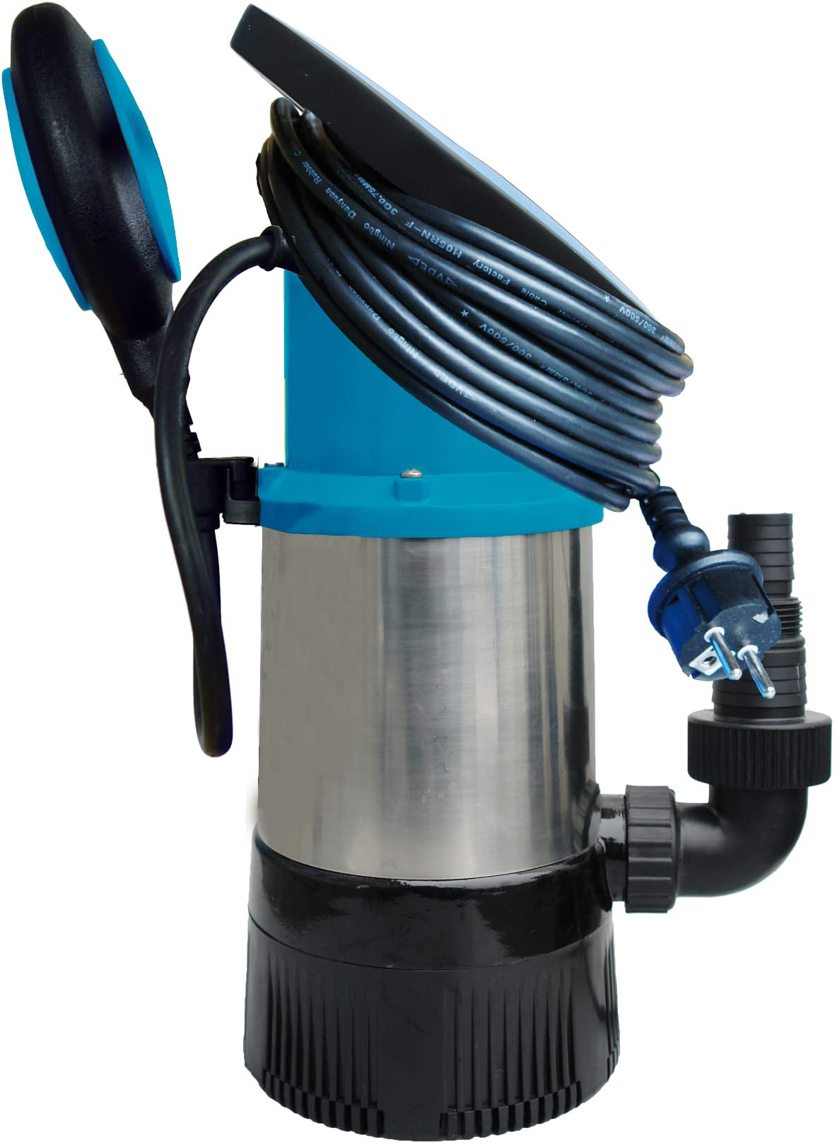 Güde Drucktauchpumpe GDT 901 (800 W, 5500 l/h, Förderhöhe 30 m, Druck max. 3 bar, variabel einstellbarer Schwimmerschalter, Edelstahlmantel, 3 Laufräder aus Noryl, 10 m Anschlusskabel, Thermoschutz)