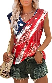 Womens Summer Tops Trendy V Neck Tank Tops Tie Dye Sleeveless Cute Printed Loose Fit