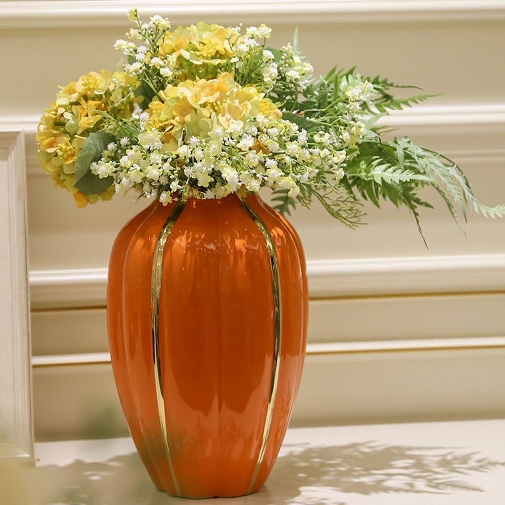 Vase Ceramic Vase Ornament Dining Table Dried Flower Flower Arrangement Decoration Home Living Room TV Cabinet Decoration Suitable for Dining and Living Room Home decoratio