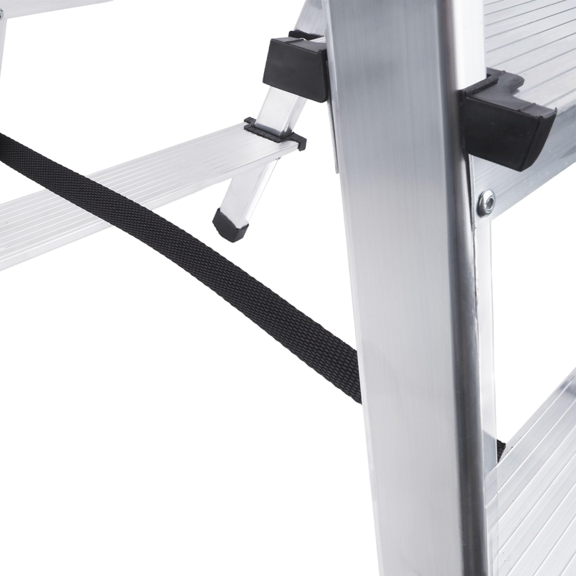 Drabina schodkowa, 3 stopnie aluminiowa, drabina stojąca, drabina wielofunkcyjna, składana, obciążenie do 125 kg, kolor srebrno-czarny