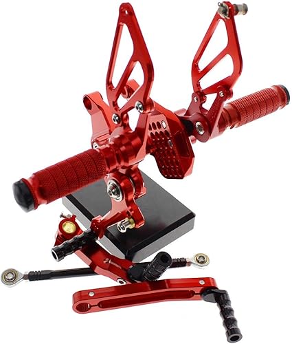 Miniatura 4 de Krace Motocicleta Rearsets Estribera Estriberas Reposapiés Pedales de Cambio de Freno Tablas de Pie Ajustable Ajuste Para Ducati 749 999 Rojo