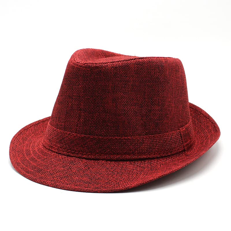 Chapeau de soleil style gentleman jazz universel bordeaux pour protection été