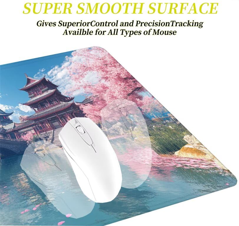 Tapis de souris XXL imperméable haute précision avec base antidérapante bleue - 4