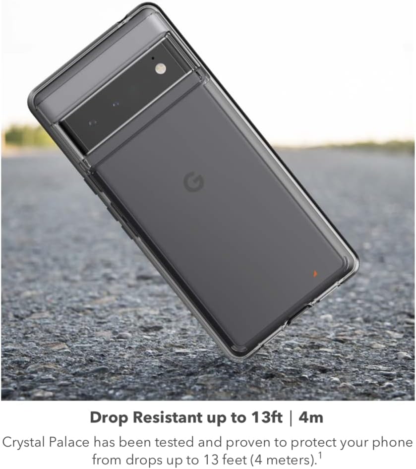 ZAGG Gear4 Crystal Palace Clear Case with Advanced Impact Protection [ Approved by D3O ], Slim, Tough Design for Google Pixel 6a – Clear