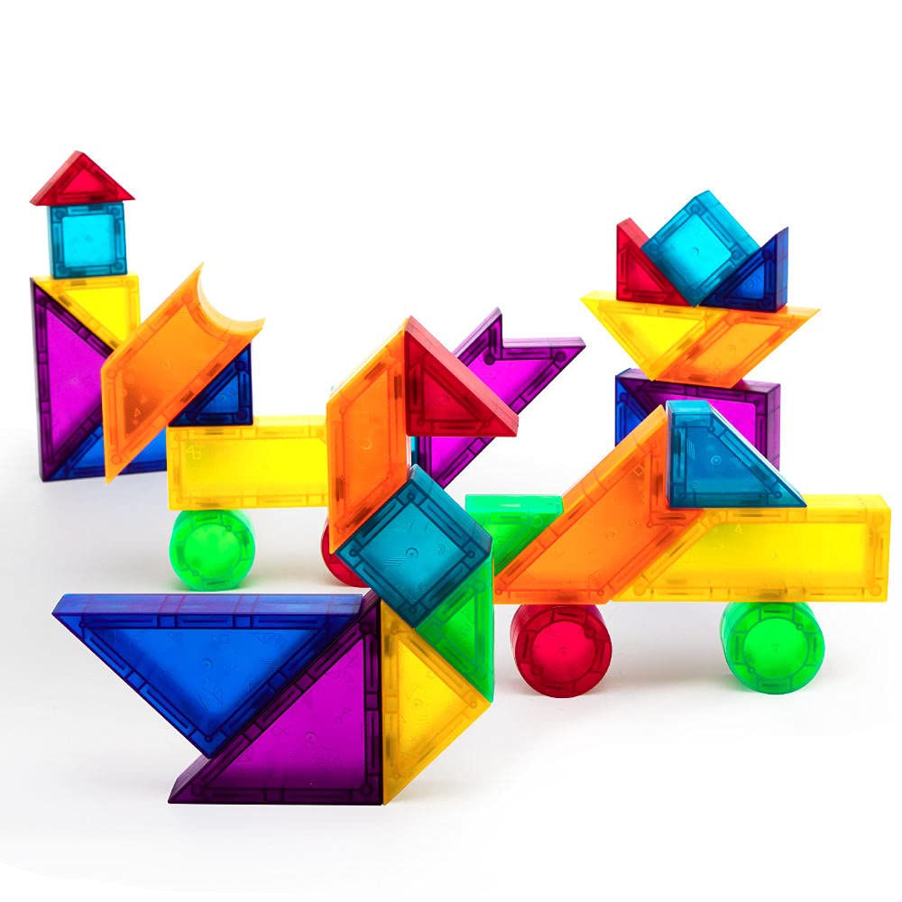 KEBO Tangram Magnético 3D. Juego Educativo, Rompecabezas con 14 bloques de construcción y 54 retos a conseguir. (Extended)
