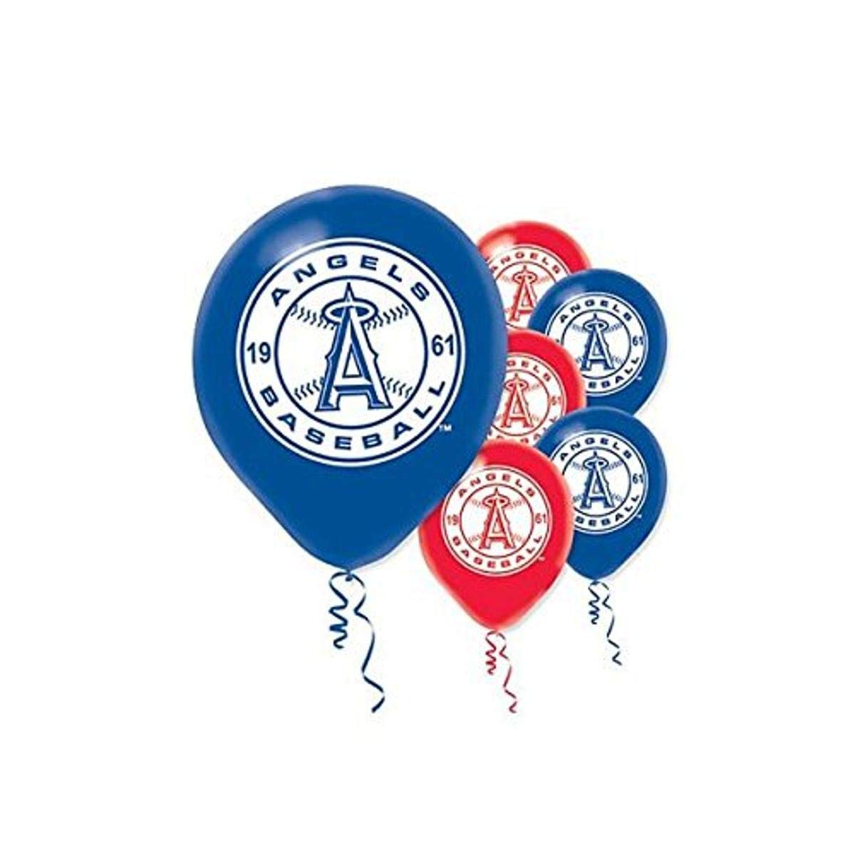 amscan Los Angeles Angels Latex Balloons -12" | Blue Red | Pack of 6