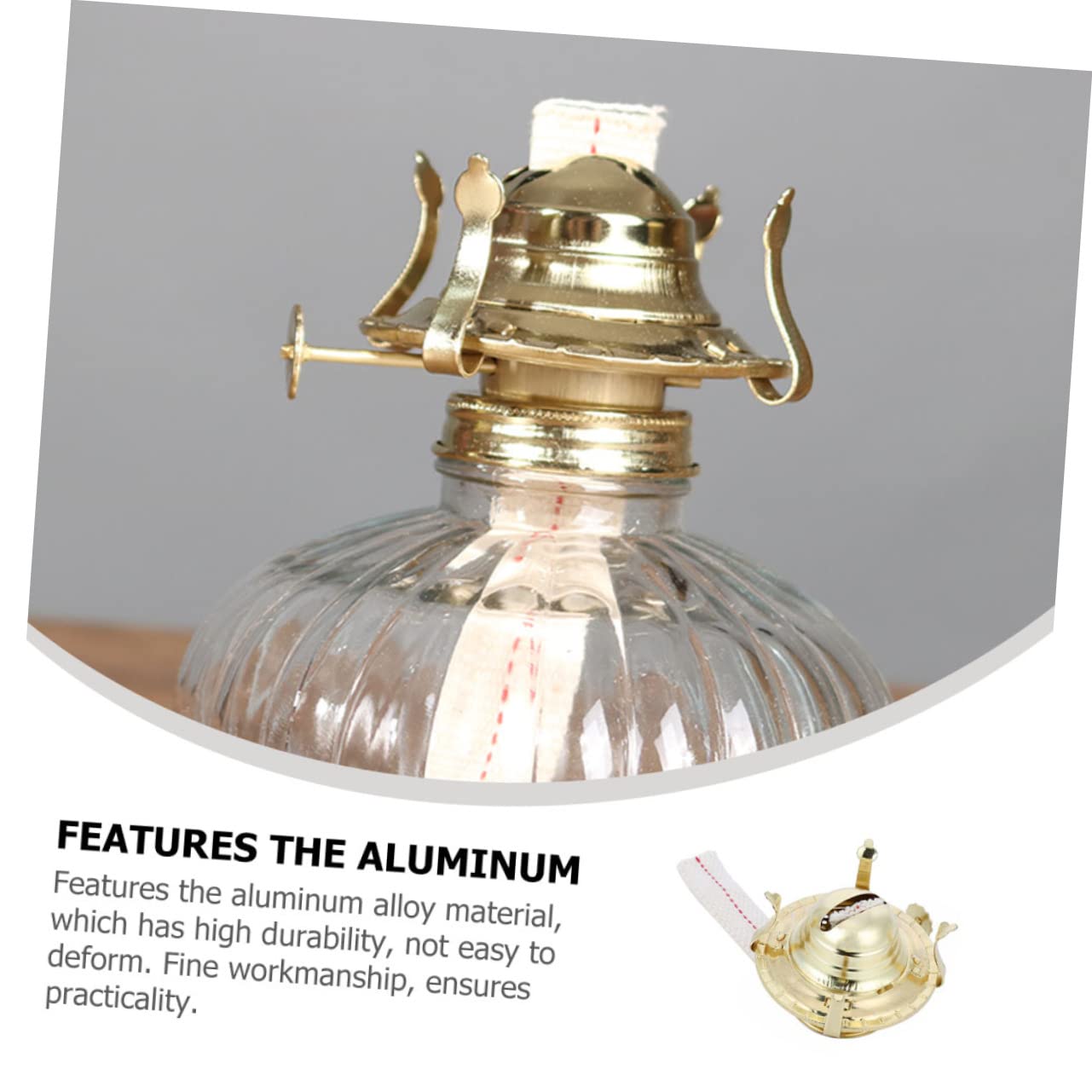 HOMOCONO 3sets Kerosene Lamp Replacement Burner Wick Holder Vintage Oil Lamp Parts for Retro Lighting and Material for -Term Use