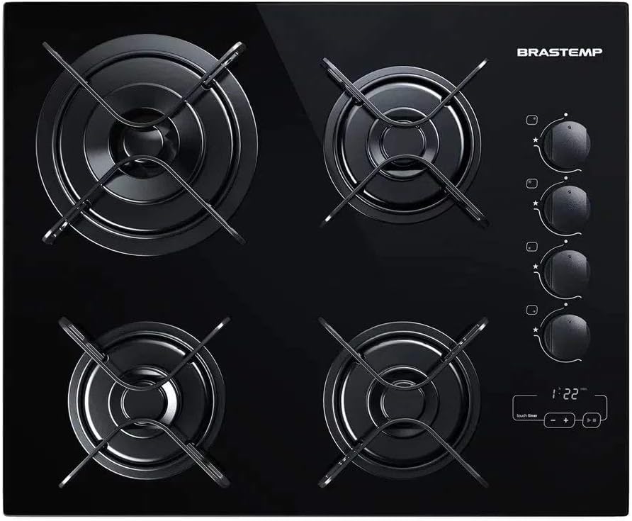 Cooktop 4 bocas Brastemp com duplachama e timer touch BDT62AE BIVOLT