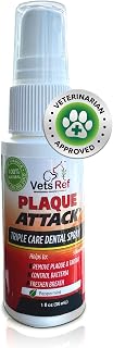 PlaqueAttack Pet Dental Spray - As Seen on TV, Eliminates Plaque & Tartar, Instant Fresh Breath for Dogs & Cats, 3-Month Peppermint Supply