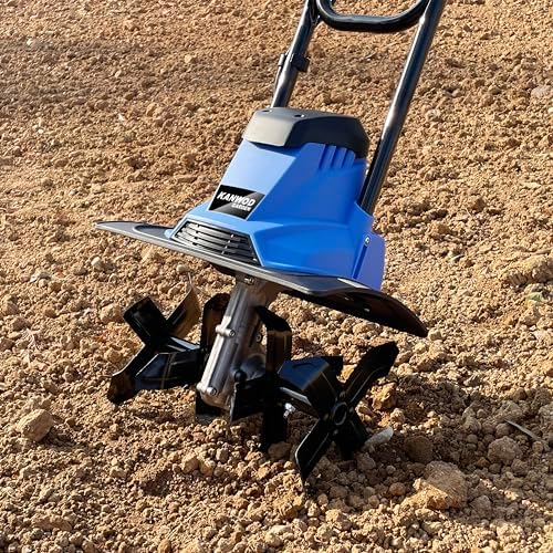 Bild 3 - KANWOD Elektro Motorhacke 1500W, Elektrische Bodenhacke mit 36 cm Arbeitsbreite und 22 cm Arbeitstiefe, Ackerfräse Kultivator Gartenfräse mit robuste Hackmesser und 4 vierarmige Klingen