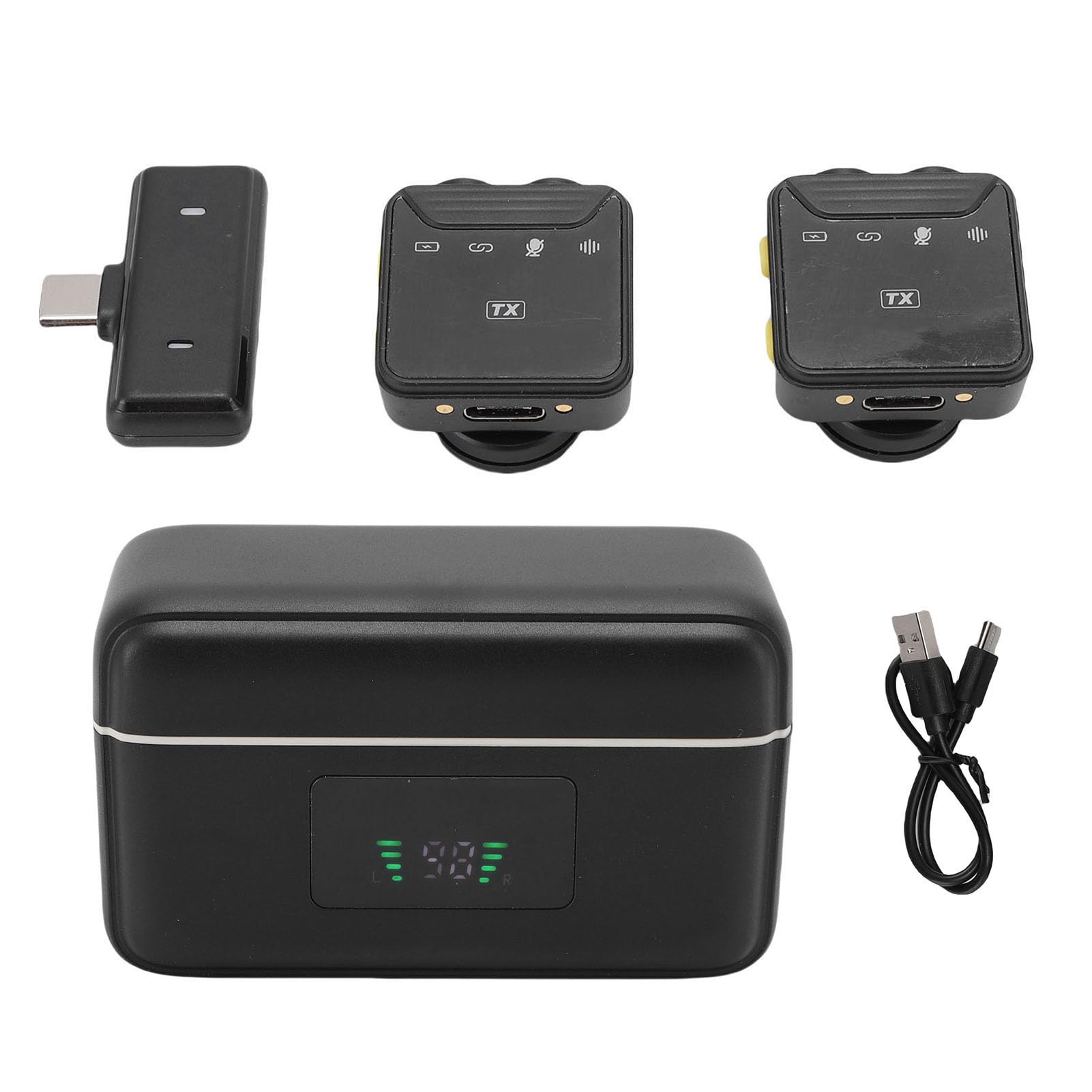 Microphone lavalier carré réduction bruit 1 à 2 micro streaming vlogs - 8