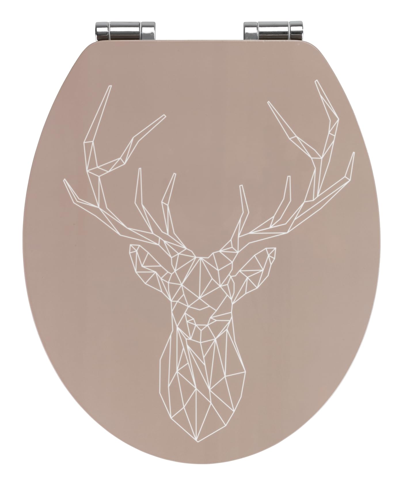 WENKO Tapa de WC Premium Stag - Asiento de inodoro con dispositivo automático de descenso, MDF, 37.5 x 44 cm, Multicolor