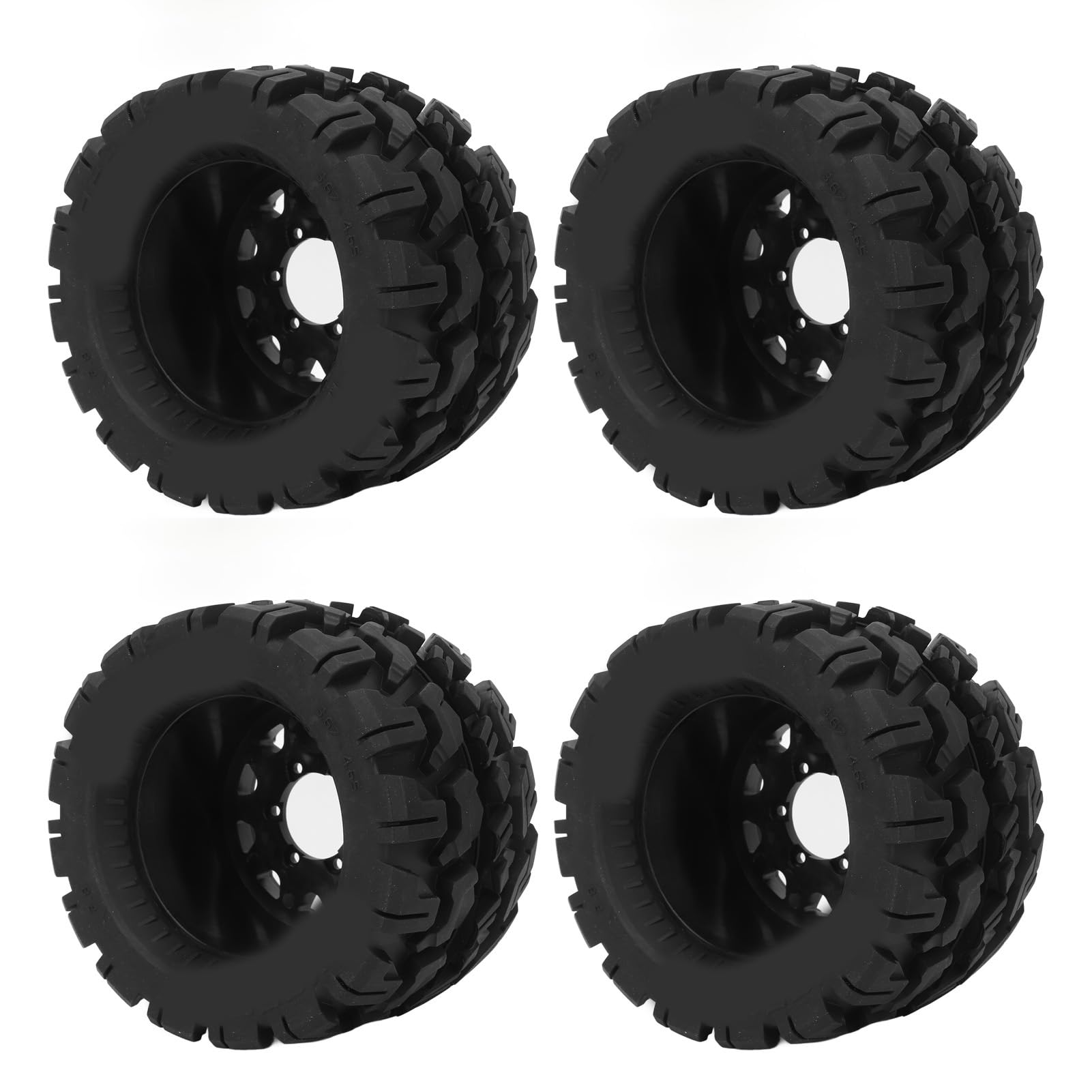 Keenso Neumáticos de Coche RC de 4 Piezas, Ruedas de Goma Engrosadas, Agarre Mejorado para Coches RC 1:8 1:10 en Terreno Accidentado