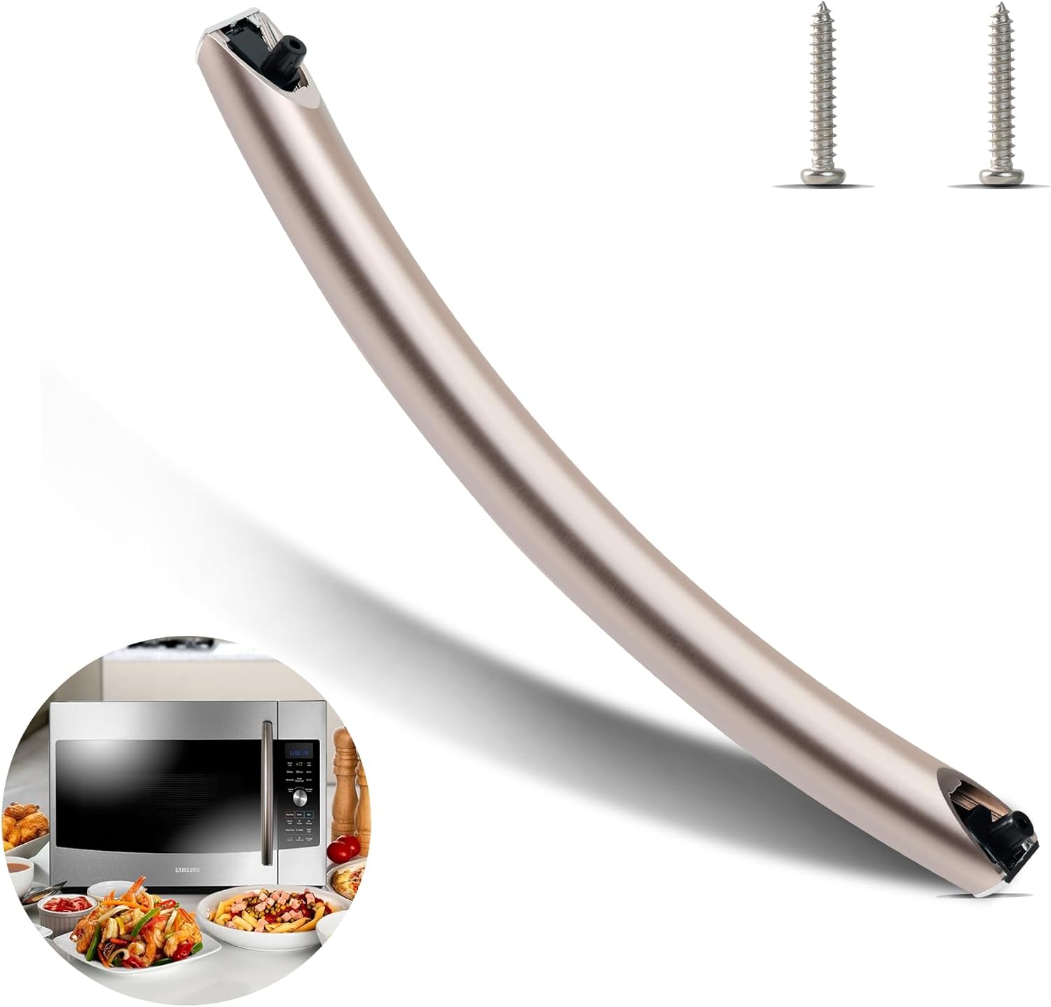 DE94-04313F Microwave Door Handle, Fit for ME16A4021AS ME17R7011ES Samsung Microwave Oven Door Handle Replacement Parts，with 2 Screws