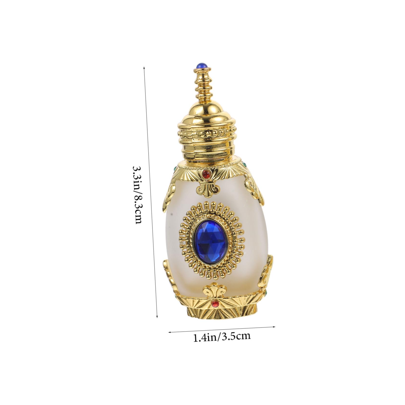 minkissy 4stücke Nachfüllbare Parfümflaschen Aus Kristallglas Vintage Parfümflasche Mit Goldener Kugel Und Blauer Farbsteinflasche Für Reisen Und Ätherische Öle