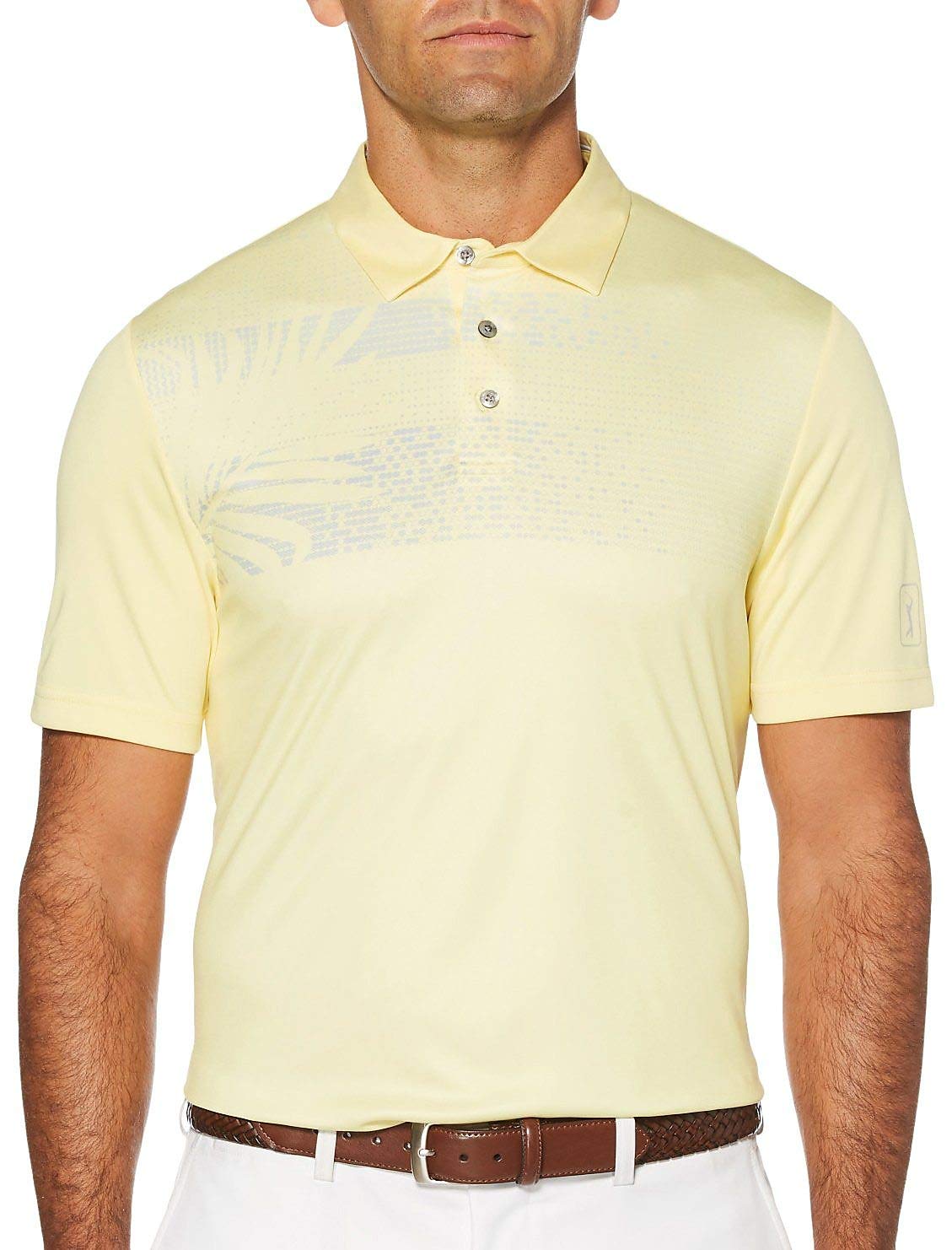 PGA TOUR Men's Short Sleeve Chest Print Polo Shirt