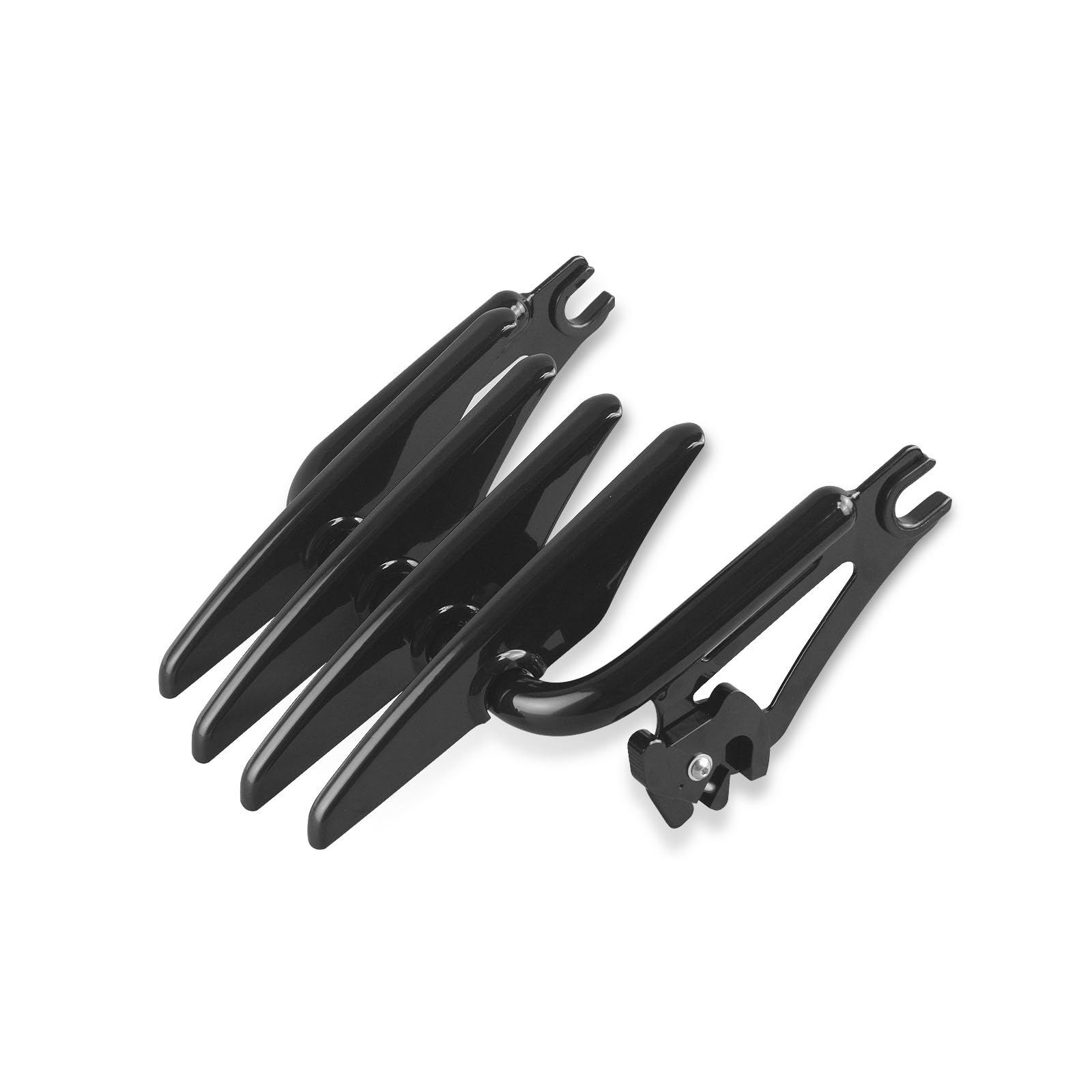 Portapacchi rimovibile Stealth compatibile per Harley Touring Street Glide Road King Electra Glide 2009 e successivi (nero)