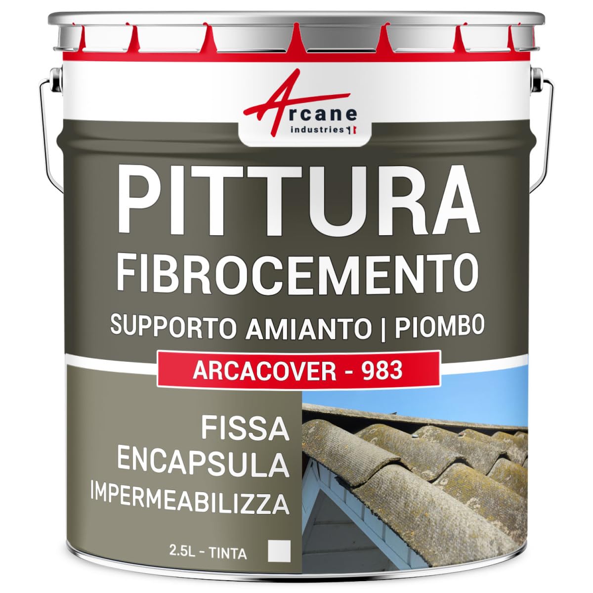 Vernice per amianto - 2,5 L Bianco - ARCANE INDUSTRIES