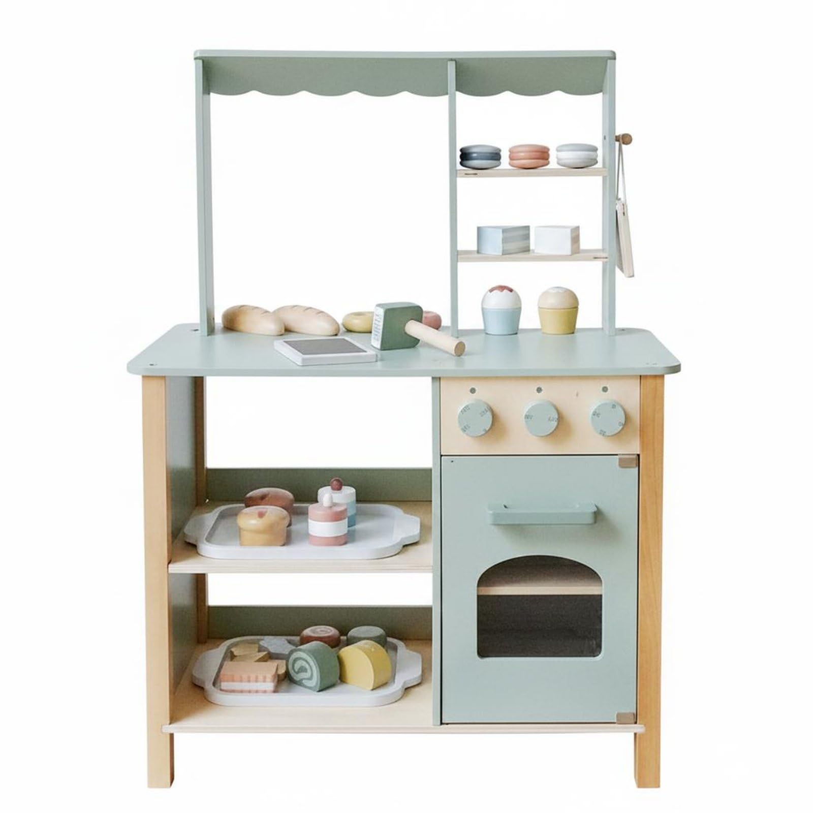 Holz-Spielküche Rollenspiel Kinderküche aus Holz realistisches Design Spielbäckerei für Jungen, Kinderzimmer