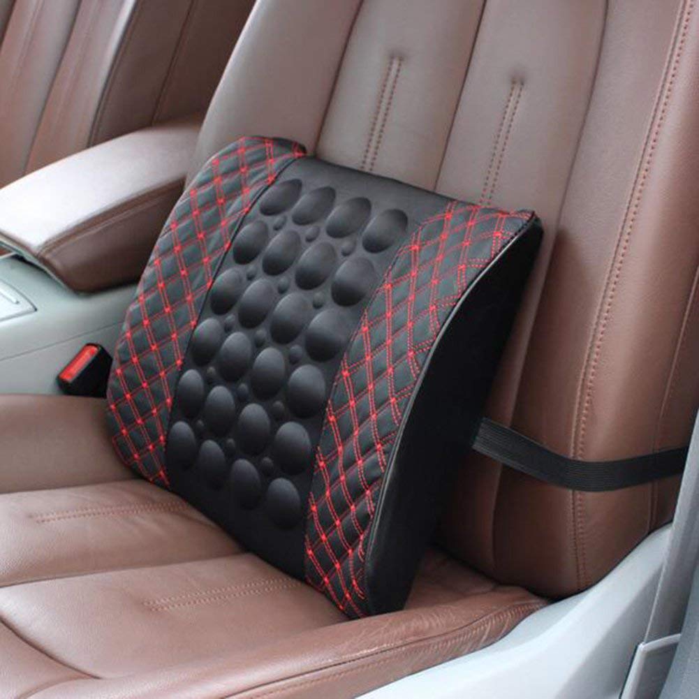 Auto Elektro-Massage-Welle Pillow-12V Elektroauto Untere Rückenunterstützung Kissen, Schützen und Soothe Your Back,Blackredline