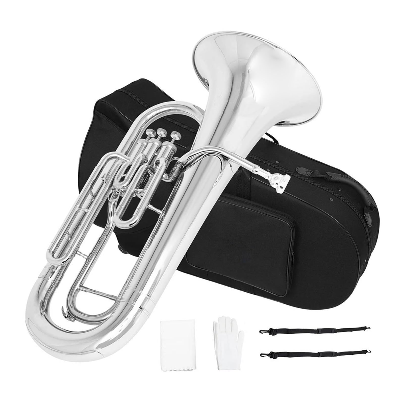 Eufonium Bb Flat Euphonium 3 Kluczowe Pionowe Mosiężne Części Do Instrumentów Muzycznych Akcesoria Z Etui