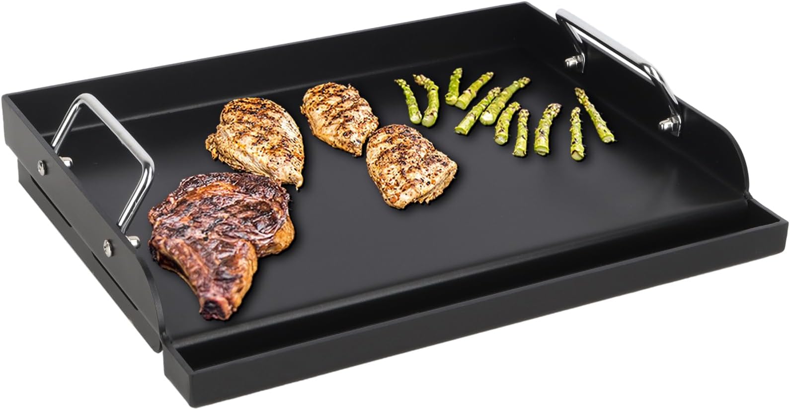 Universal Flat Top Griddle for Gas/Electric/Charcoal Grill/Stove Top BBQ Griddle Inserts, 17" x 13" Skillet for Weber Charbroil Camp Chef Nexgrill Pan Plancha Para Cocinar for Outdoor, Carbon Steel
