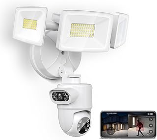 Onforu Dual Lens Floodlight Camera Outdoor 5500LM, 4MP 360°View Auto Tracking Smart Security Flood Light Surveillance Camera Wired, Motion Detection Flood Lighting Dual Cam, Night Vision, 2-Way Audio