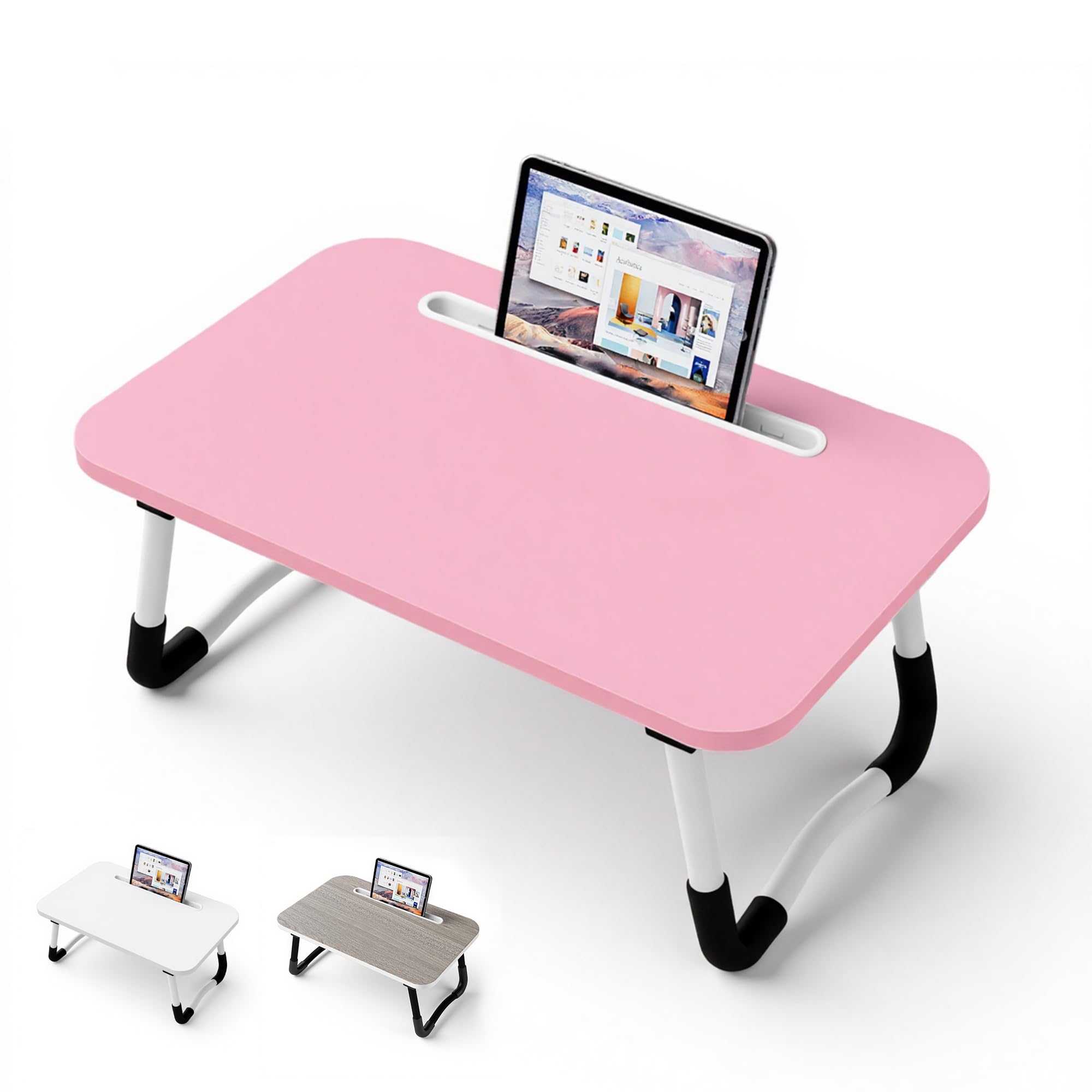 Weiqile Red Small Laptop Bed Desk - Lap Desk 48 X 30Cm For Breakfast Tray Table, Eating, Reading, Writing, Working, Laptop Stand For Bed, Sofa, Office And Home (Red)