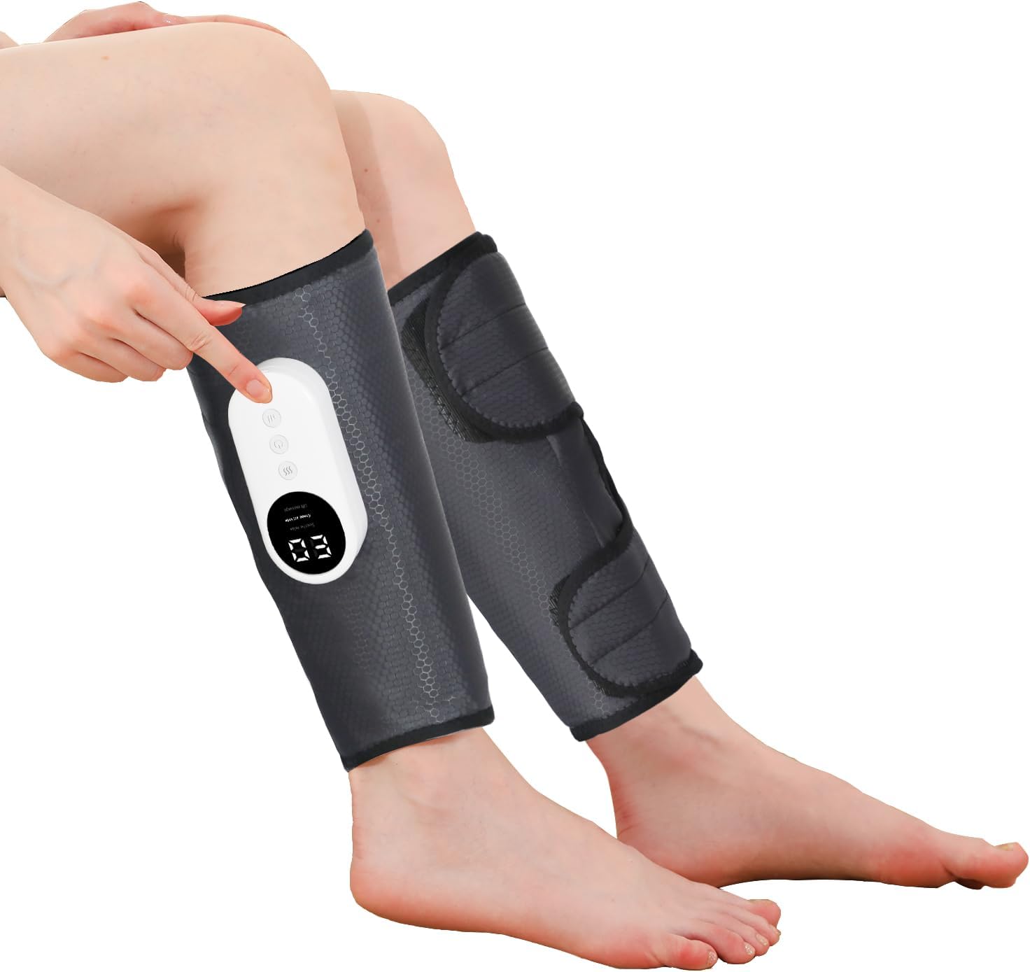 LINGTENG Leg Massager for Circulation and Pain Relief, Calf Air Compression Massager with Heat, Leg Massager with 3 Intensities, 3 Modes, Easy to use, Muscle Relaxation, Gifts (Pair)