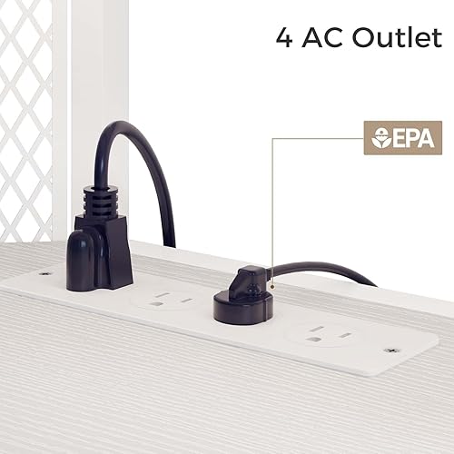 Miniatura 4 de Rolanstar Soporte de TV con soporte y toma de corriente, soporte giratorio para TV con luces LED para televisores de 324555606570 pulgadas, consola