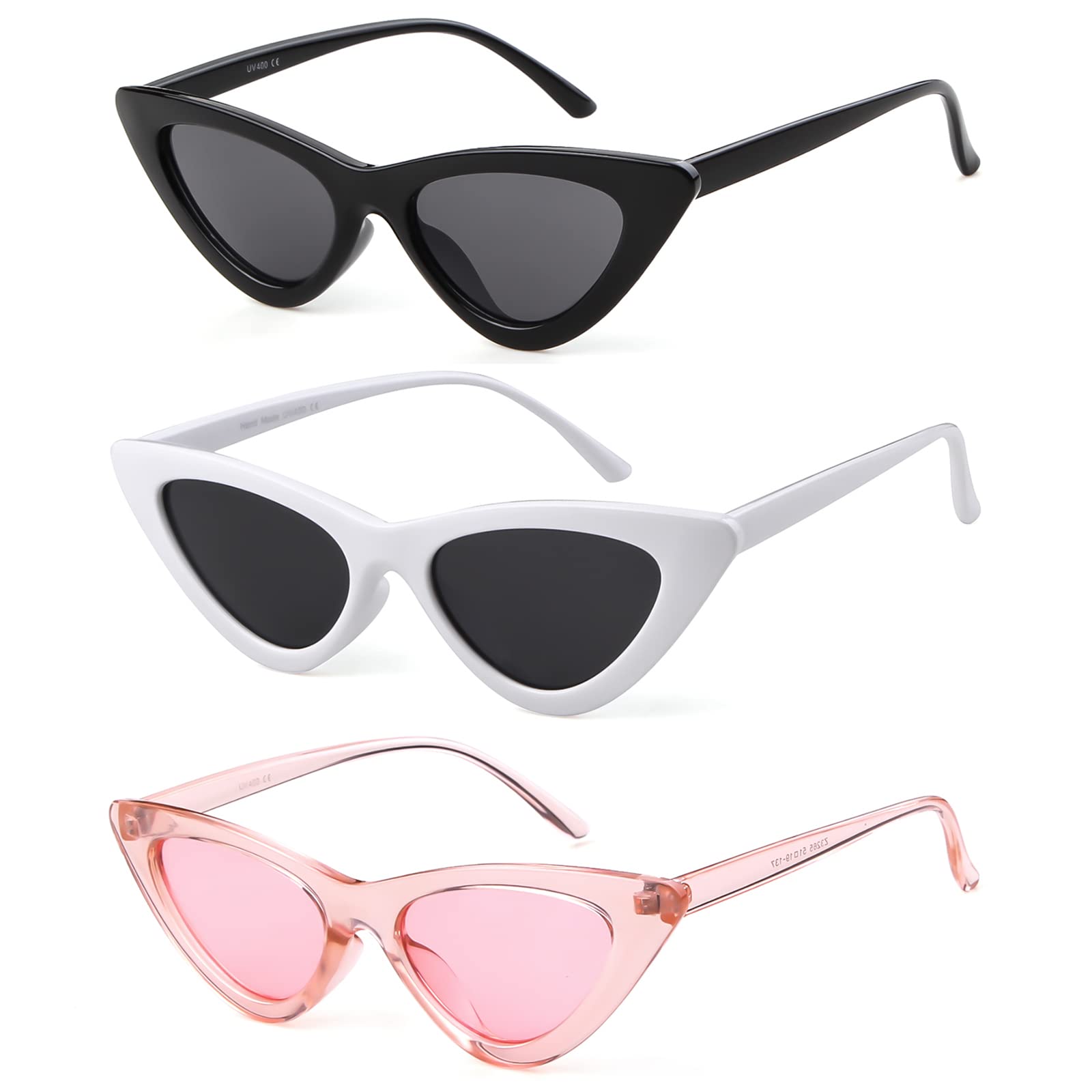 GIFIORE Retro Vintage Cat Eye Sunglasses for Women Trendy Narrow Cateye Frame Sun Glasses
