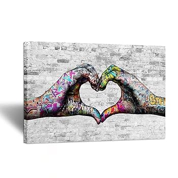 Amazon.co.jp: Zlove Vintage Love Hands キャンバスウォール