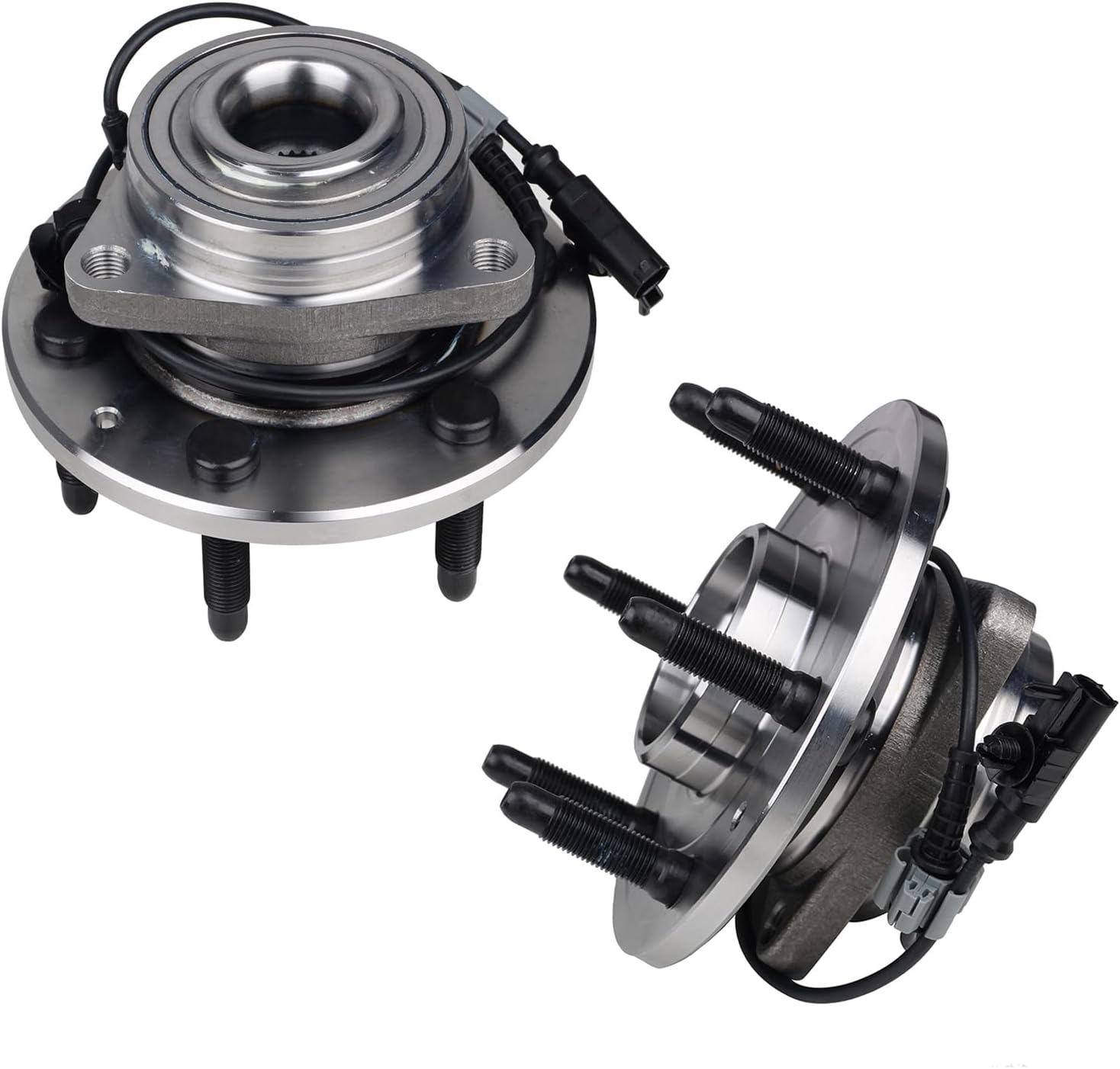 KUSATEC 515096 2PCS Front Wheel Bearing and Hub Assembly Fit For Cadillac Escalade ESV EXT, for Chevy Avalanche/Silverado Suburban 1500/Tahoe, GMC Sierra 1500 Yukon XL, 6 Lugs w/ABS