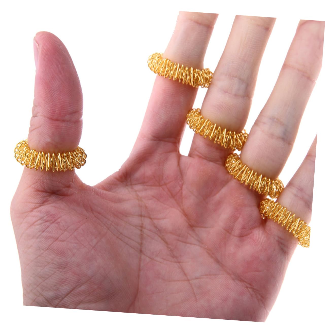 HONMEET 10pcs Acupressure Massage Rings Ring Acupressure Finger Massager Traditional Chinese Medicine Energy Ring