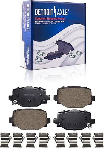 Miniatura 28 de Detroit Axle - Kit de Freno para Ford Focus 2000-2004, Pastillas de Freno Delanteras Cerámicas Traseras Semimetálicas 2001 2002 2003 Reemplazo