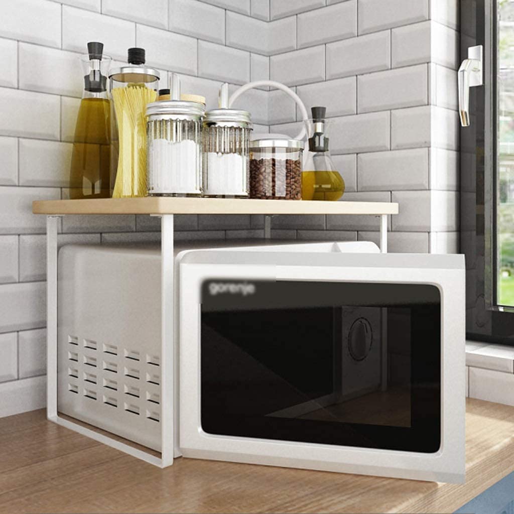 OGFC 36200 Classic White Kitchen shelf Microwave Oven Shelf Stand Pantry Spice Shelf Owen Stand Storage Spice Microwave Oven Rack Kitchen Counter Cabinet Storage Spice Rack-picture-17