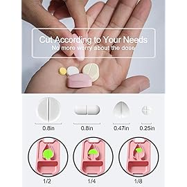 DUBSTAR 2Pack Pill Cutter and Splitter, Cuts Vitamins and Tablets, Portable Pill Crusher for Purse Pocket - Blue