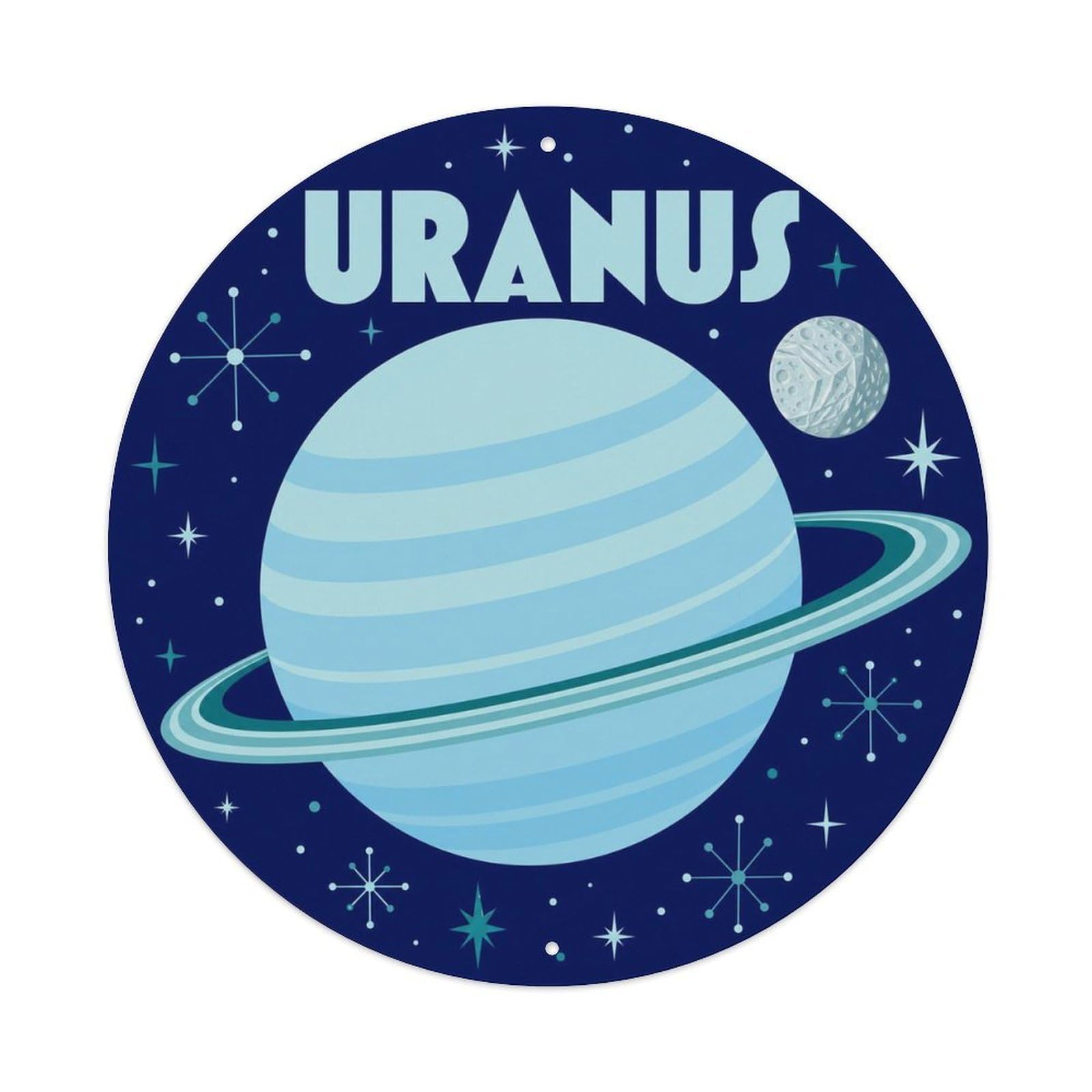 Space Exploration Uranus Ice Giant Celestial Metal Tin Sign