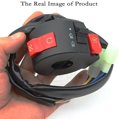 Miniatura 5 de Conjunto de interruptor de luz de arranque izquierdo, 8 cables, 3 funciones, enchufe macho apto para 50cc 70 cc 90cc 110 cc 125cc 150cc ATV Quad 4