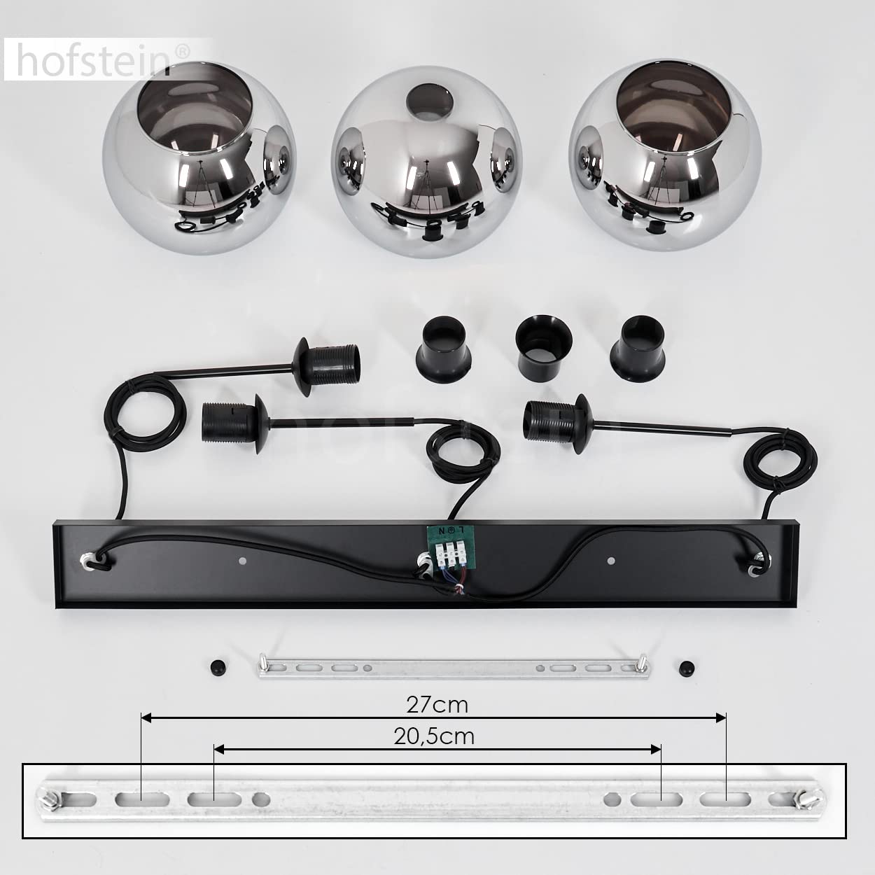 Lampe à Suspendre - En Métal Chromé, En Méthacrylate, En Verre
