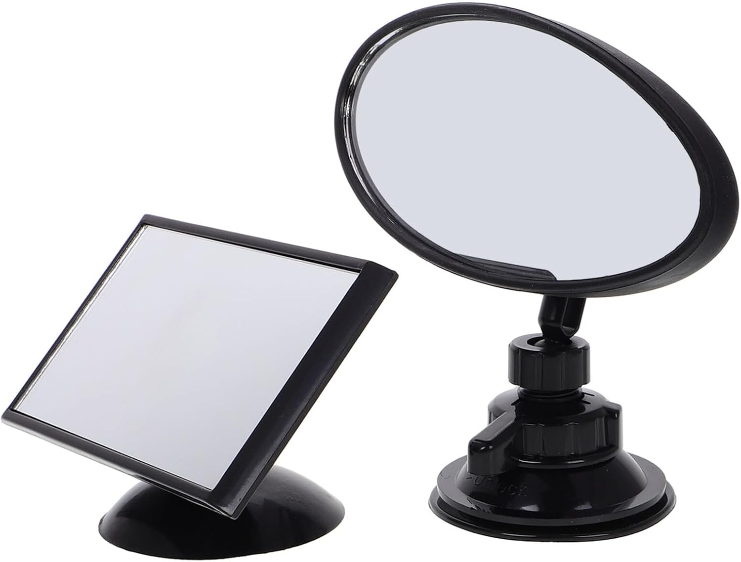Toddmomy Car Interior Rearview Mirror with 360-degree Rotation, Adjustable Suction Cup and Adhesive Mount, Rear Facing Back Seat Mirror for Observation and Travel Safety